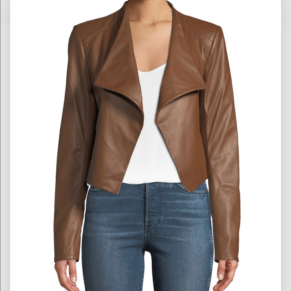 NWOT Theory Paperweight Crossover Leather Jacket